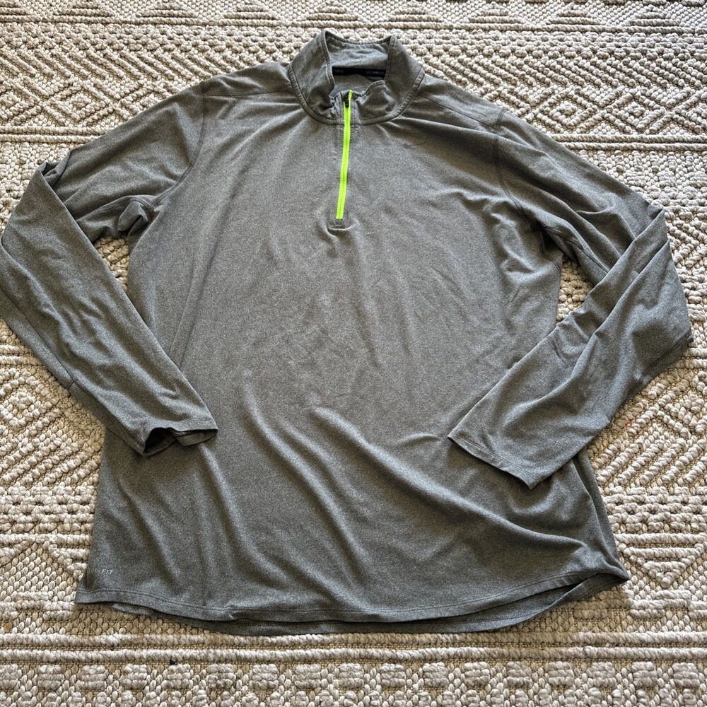 Nike Running Dri-Fit Long Sleeve 1/4 Zip Mens XL Gray Element 504606-355